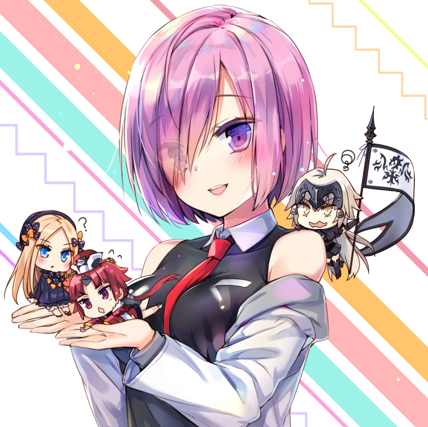 mash kyrielight, abigail williams, jeanne d'arc alter, and beni-enma (fate and 1 more) drawn by jin_young-in