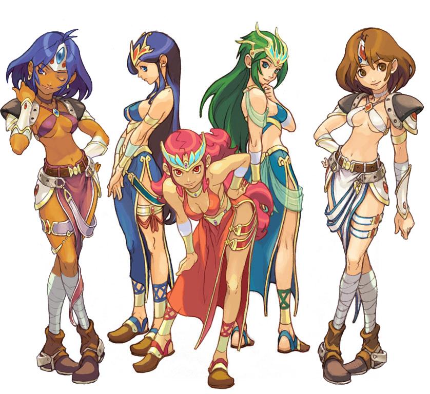 sana, spoo, seso, seny, and shin (breath of fire and 1 more) drawn by yoshikawa_tatsuya