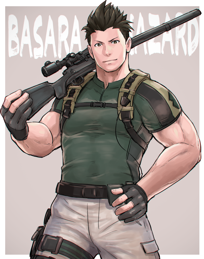 chris redfield and tokugawa ieyasu (resident evil and 2 more) drawn by jigoku_meguri