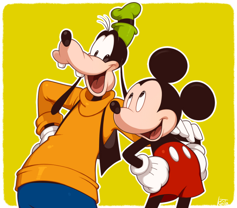 mickey mouse and goofy (mickey mouse & friends) drawn by kiri_futoshi