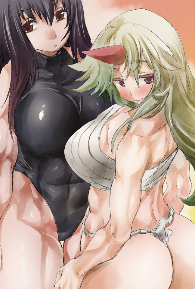 hoshiguma yuugi and sendai hakurei no miko (touhou and 1 more) drawn by yohane
