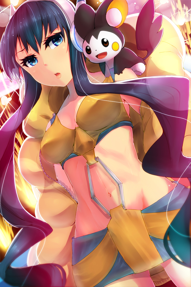 elesa and emolga (pokemon and 1 more) drawn by magister