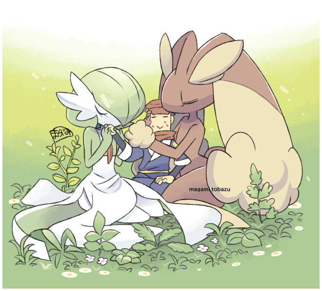 gardevoir, lopunny, and rei (pokemon and 1 more) drawn by magami_tobazu