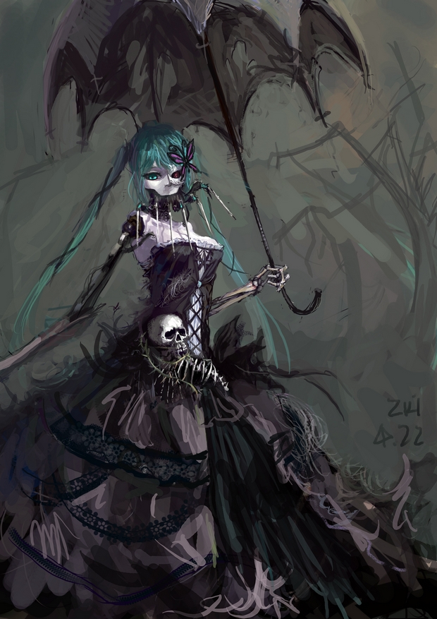 hatsune miku and calne ca (original and 3 more) drawn by tuzki
