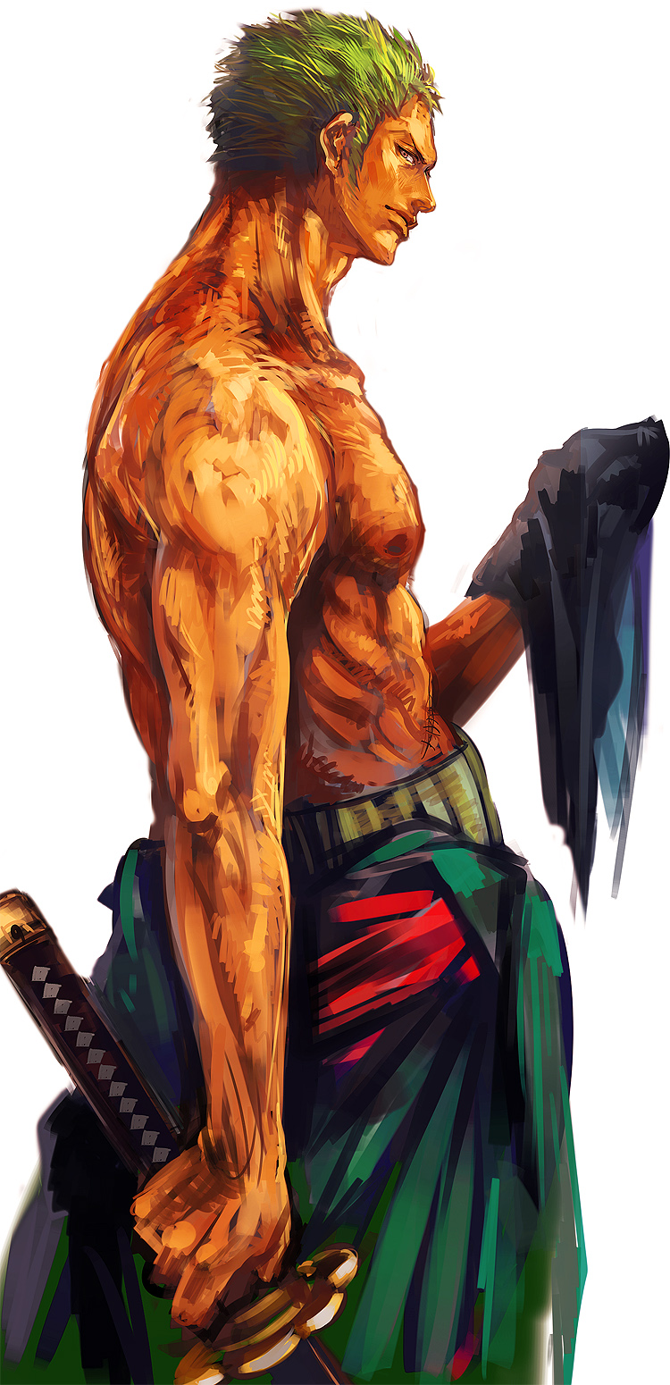roronoa zoro (one piece) drawn by tsuyomaru