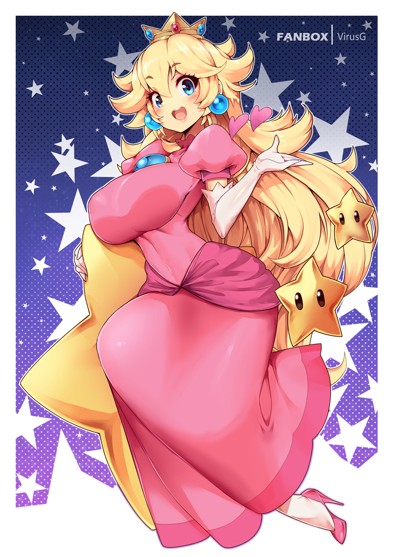 princess peach (mario) drawn by virus-g