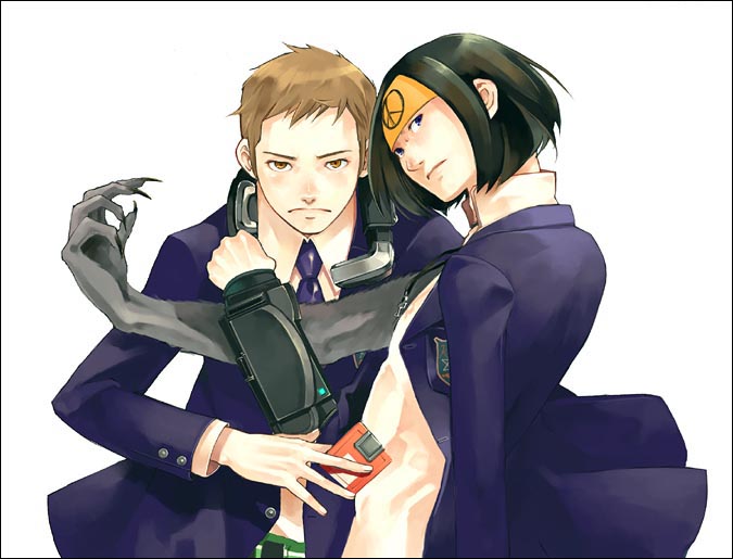 miyamoto akira and male protagonist (shin megami tensei and 1 more)