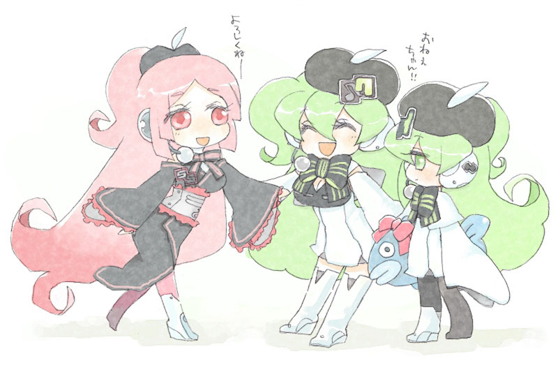 macne nana, macne nana petit, and macne coco (apple inc. and 2 more) drawn by yahoro