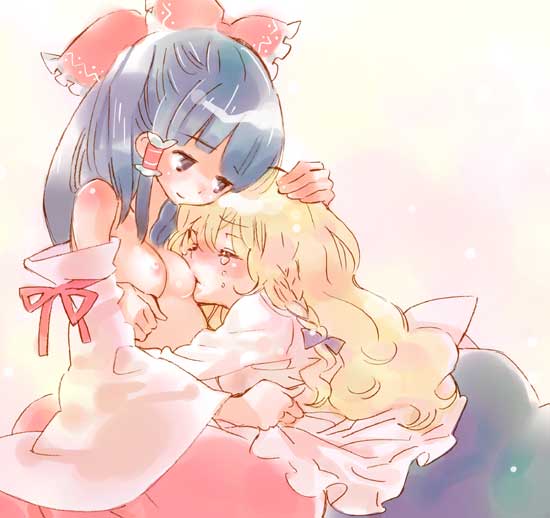hakurei reimu and kirisame marisa (touhou) drawn by kemeko_(artist)