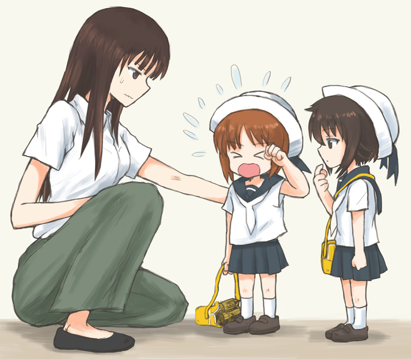 nishizumi miho, nishizumi maho, and nishizumi shiho (girls und panzer) drawn by mutsu_(layergreen)