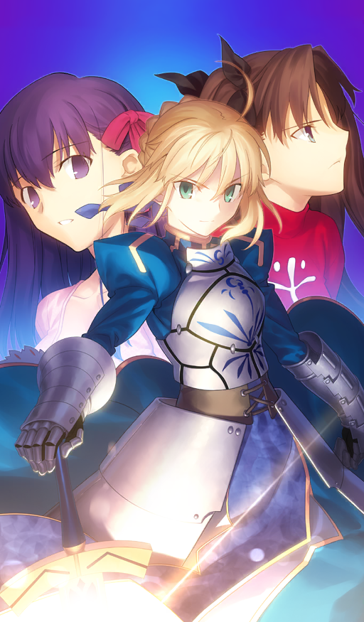 artoria pendragon, saber, tohsaka rin, and matou sakura (fate and 2 more) drawn by takeuchi_takashi