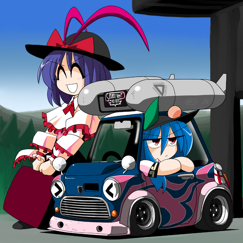 hinanawi tenshi and nagae iku (touhou and 1 more) drawn by kieyza