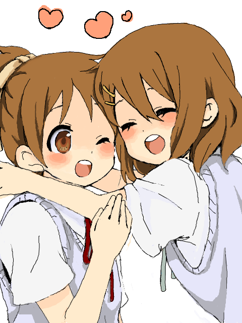 hirasawa yui and hirasawa ui (k-on!) drawn by akakokko