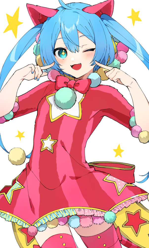 hatsune miku and wonderlands x showtime miku (vocaloid and 1 more) drawn by mmo!!!!