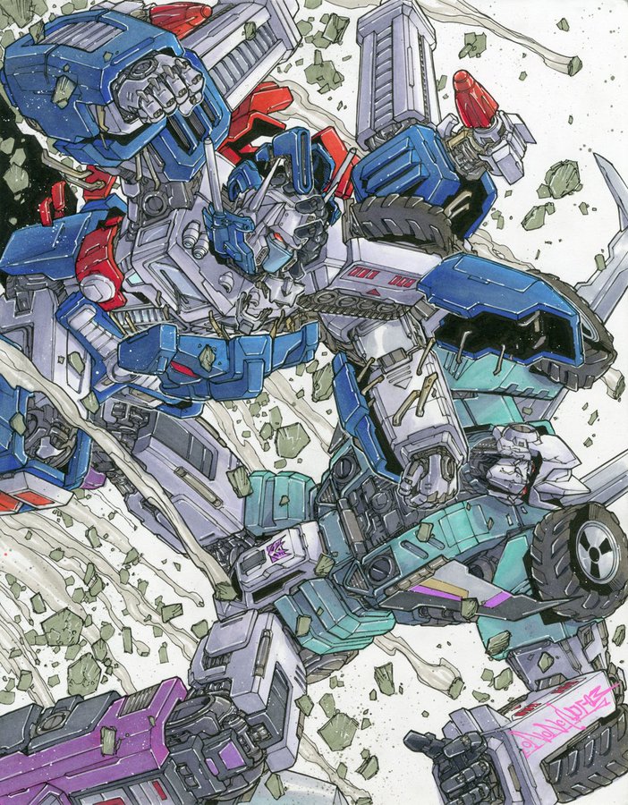 ultra magnus and sixshot (transformers and 2 more) drawn by alex_milne