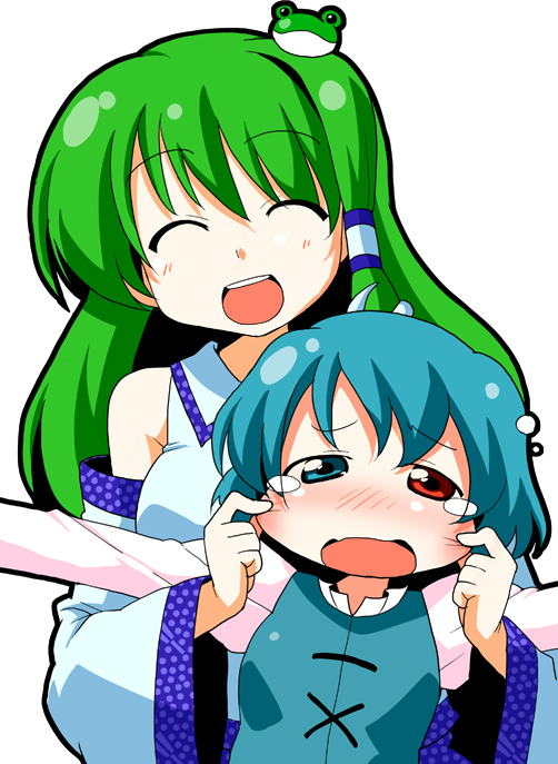 kochiya sanae and tatara kogasa (touhou) drawn by azumi_haruhito