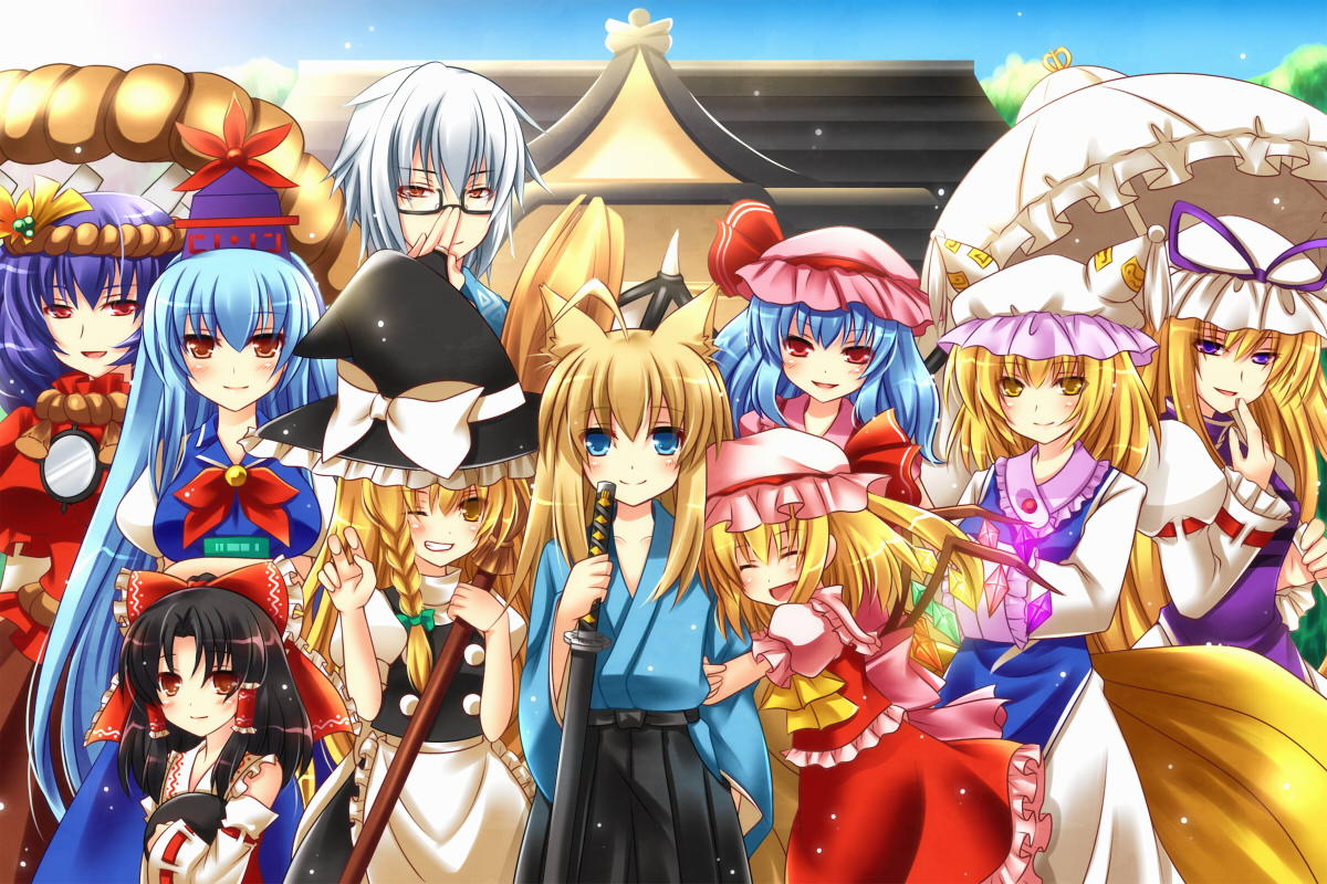Hakurei Reimu Kirisame Marisa Remilia Scarlet Flandre Scarlet Yakumo Yukari And 4 More Touhou Drawn By Kirise Danbooru