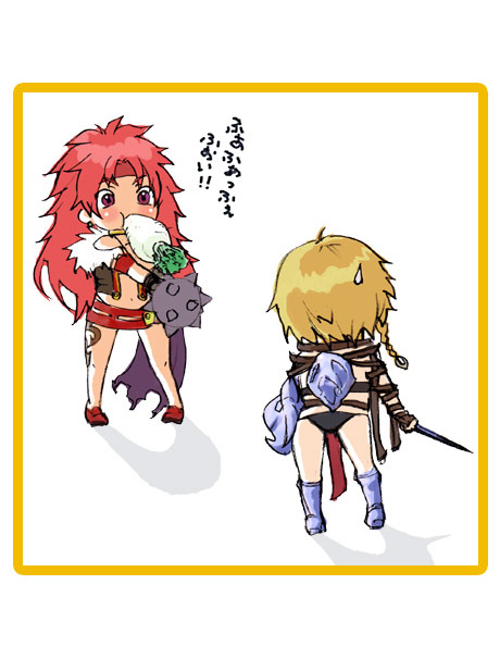leina, exiled warrior leina, risty, and wilderness bandit risty (queen's blade)