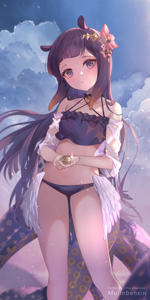 ninomae ina'nis (hololive and 1 more) drawn by mujinbensin