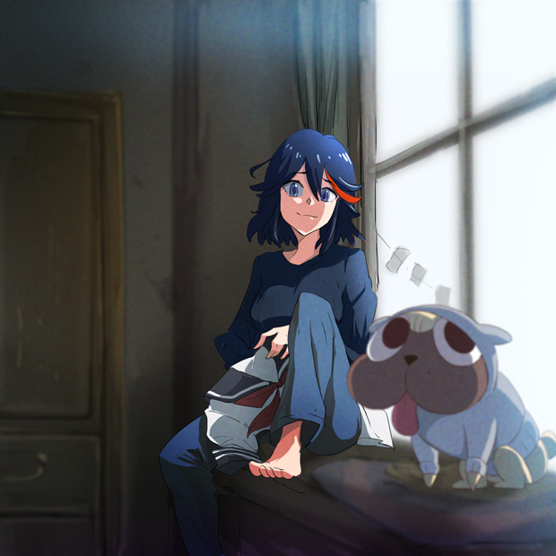 matoi ryuuko and guts (kill la kill and 2 more) drawn by 71_(nanaichi_drafting)