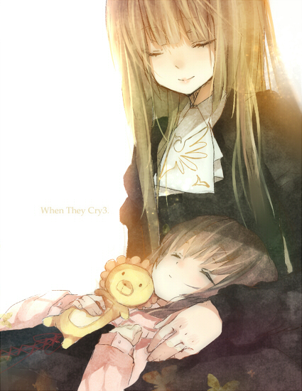 ushiromiya maria, ushiromiya rosa, and sakutarou (umineko no naku koro ni) drawn by heca