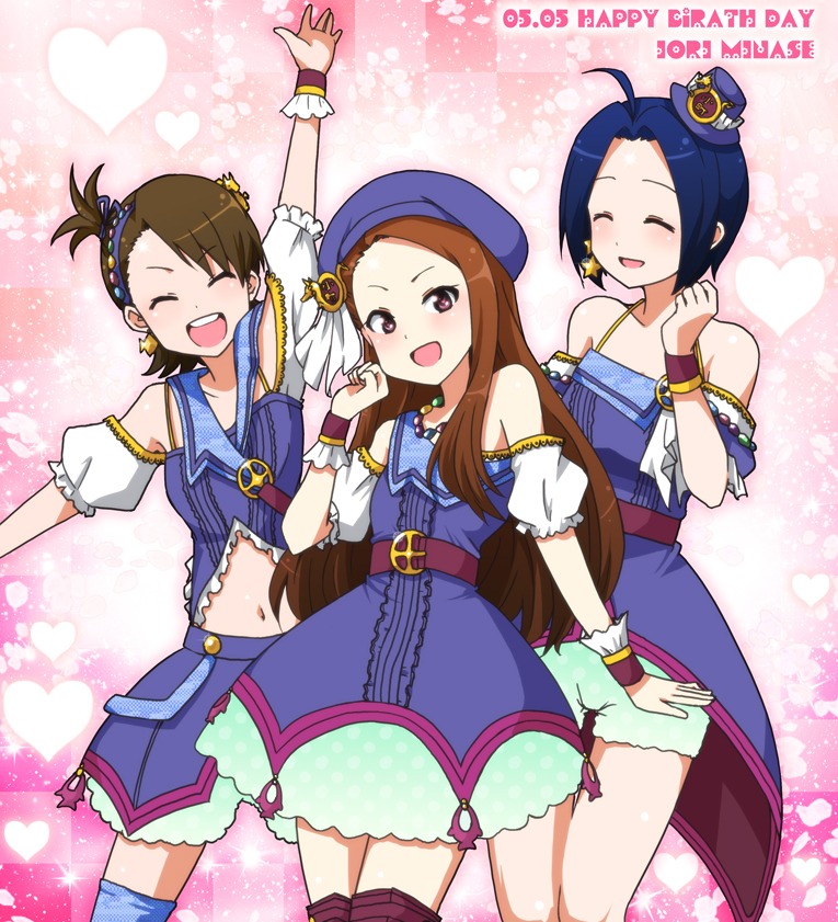 minase iori, miura azusa, and futami ami (idolmaster) drawn by kidachi