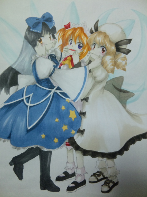 star sapphire, luna child, and sunny milk (touhou) drawn by shu_(loveeater)