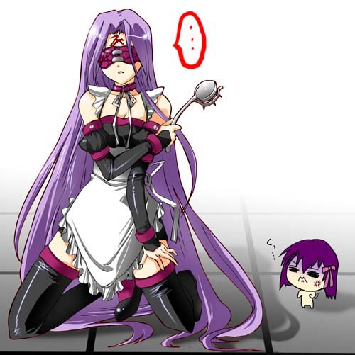 matou sakura and medusa (fate and 1 more) drawn by mikami_mika