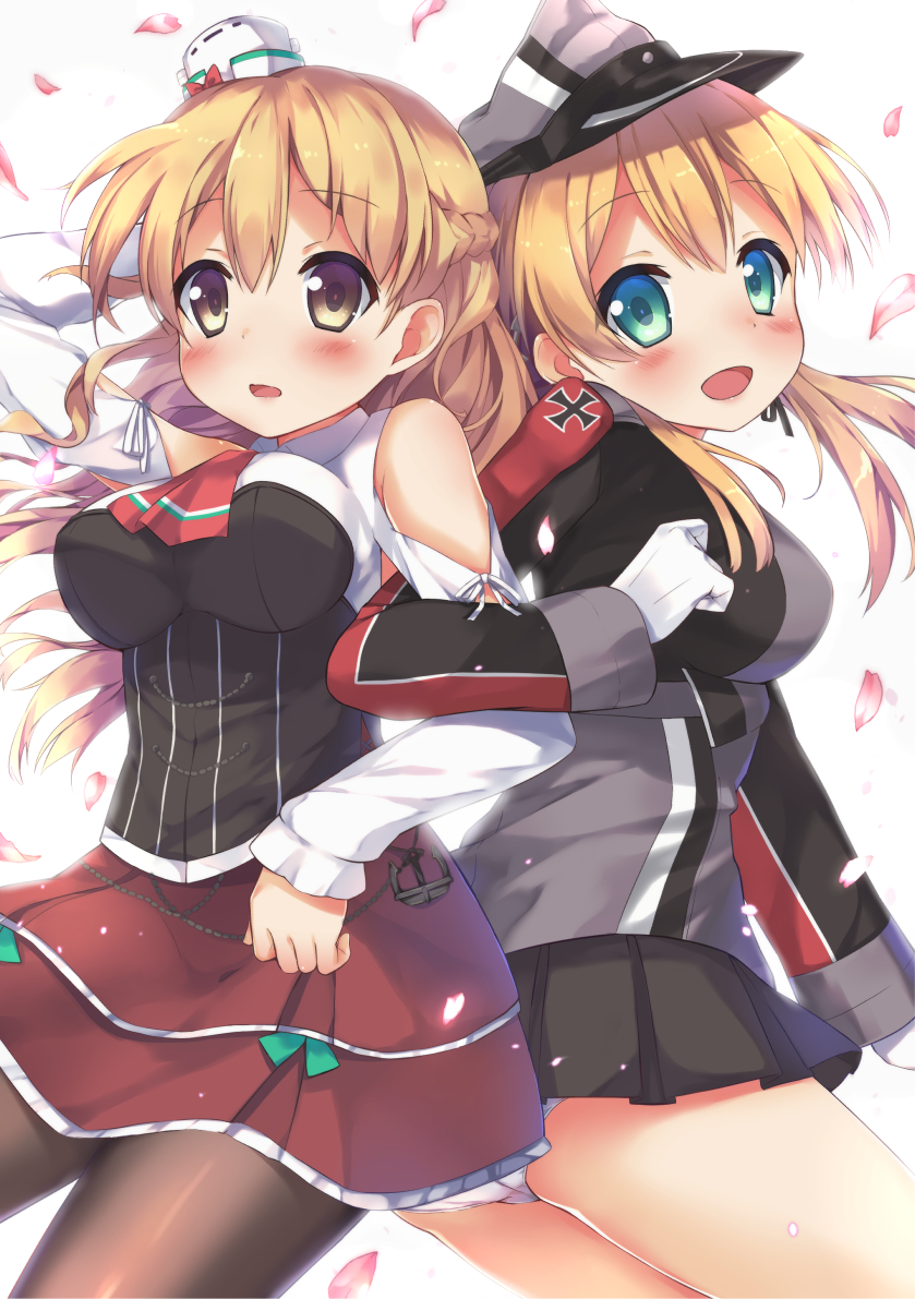 prinz eugen and zara (kantai collection) drawn by ezoshika