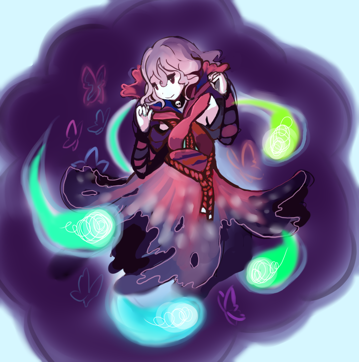 saigyouji yuyuko and death prophet (touhou and 2 more) drawn by tetraoxygen