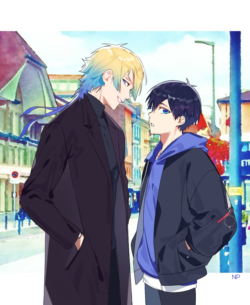 isagi yoichi and michael kaiser (blue lock) drawn by enpissi