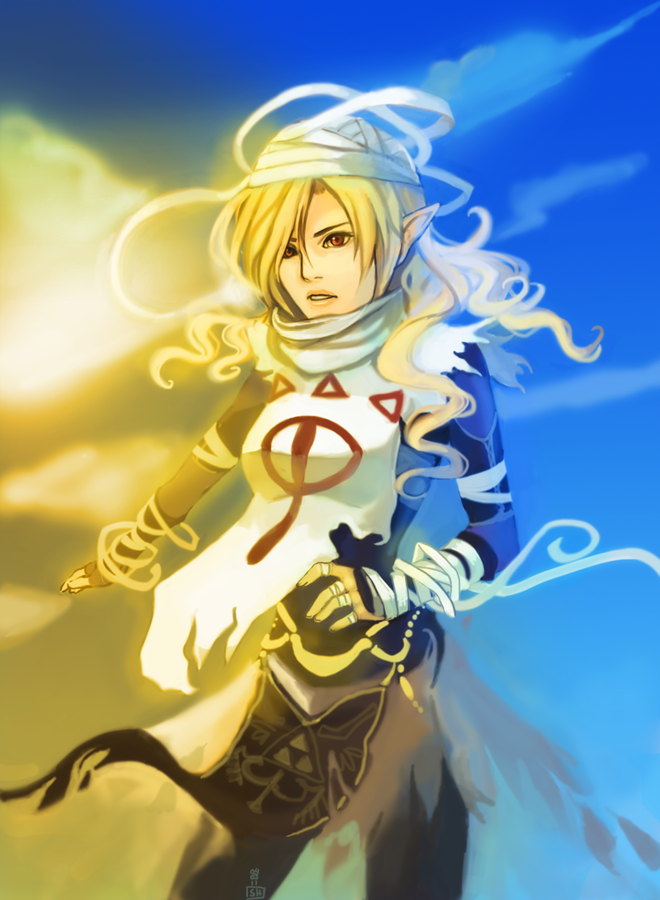 sheik (the legend of zelda and 1 more) drawn by renuski