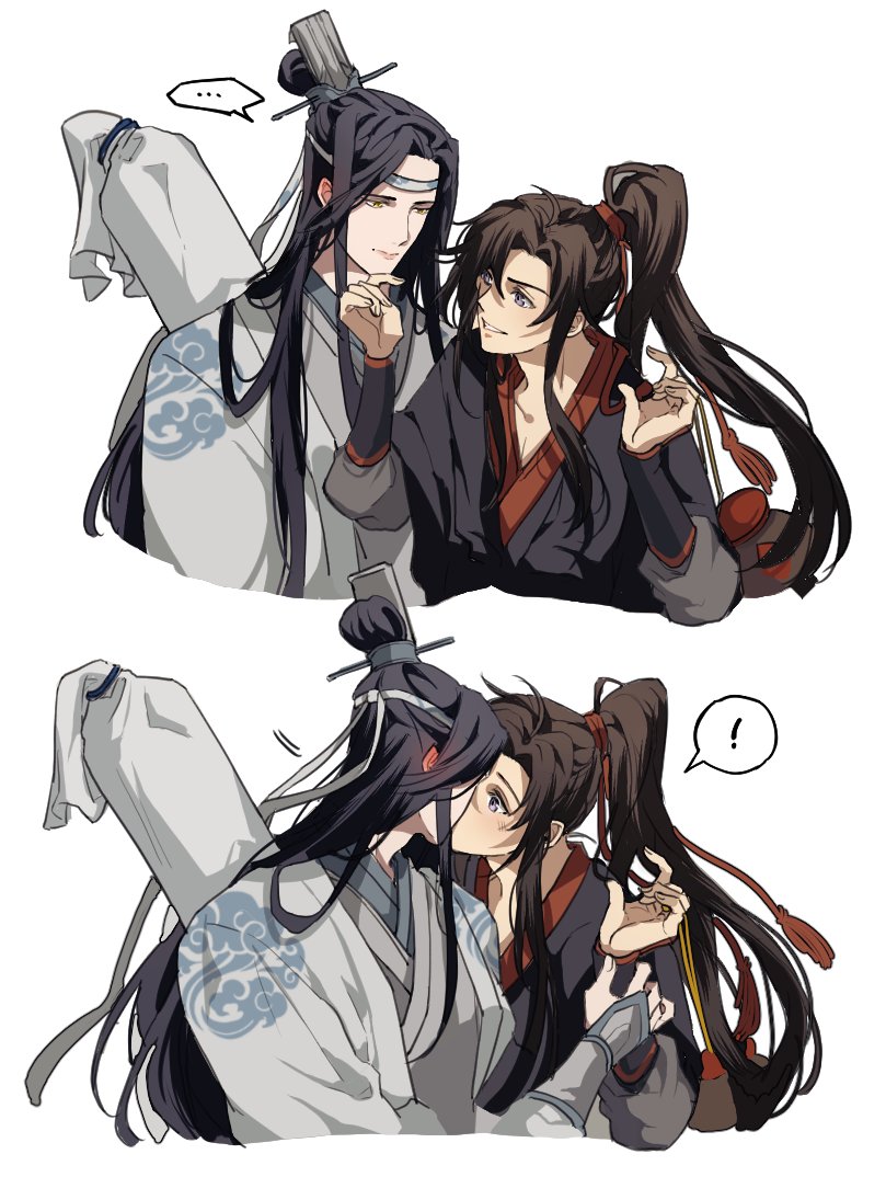 wei wuxian and lan wangji (modao zushi) drawn by ronpu_cooing
