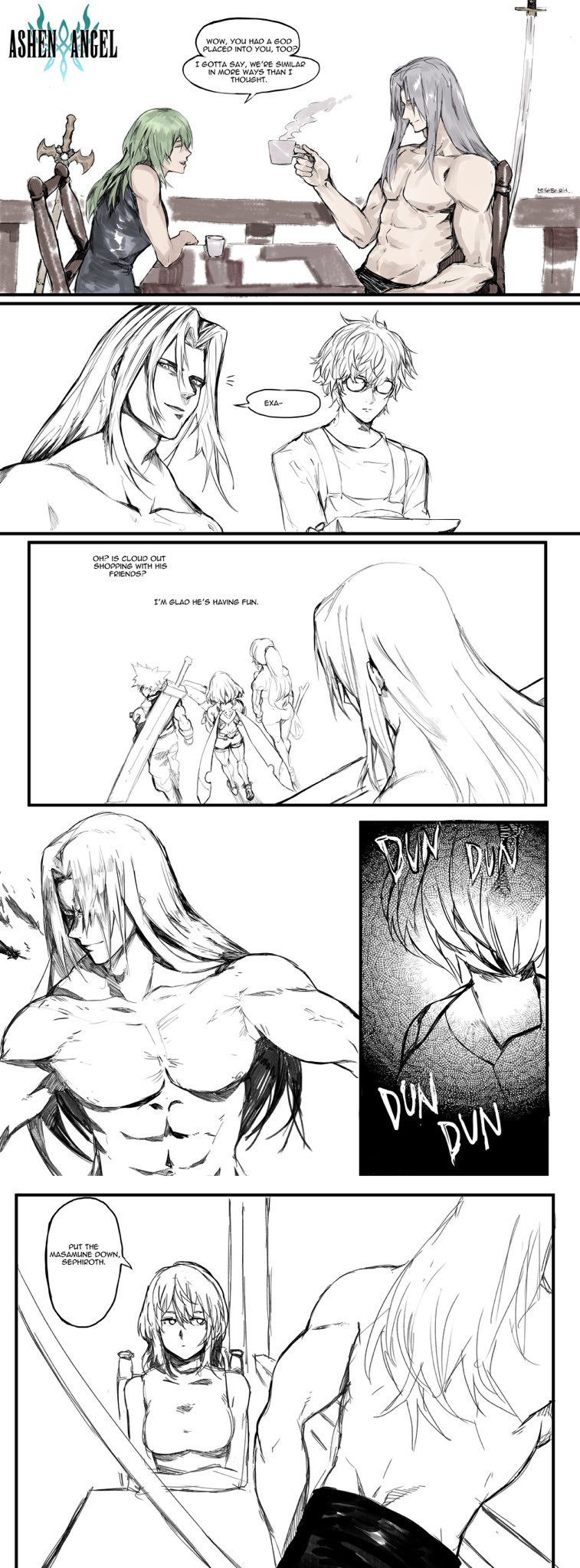 cloud strife, pyra, samus aran, female byleth, sephiroth, and 1 more (fire emblem and 10 more) drawn by yourfreakyneighbourh