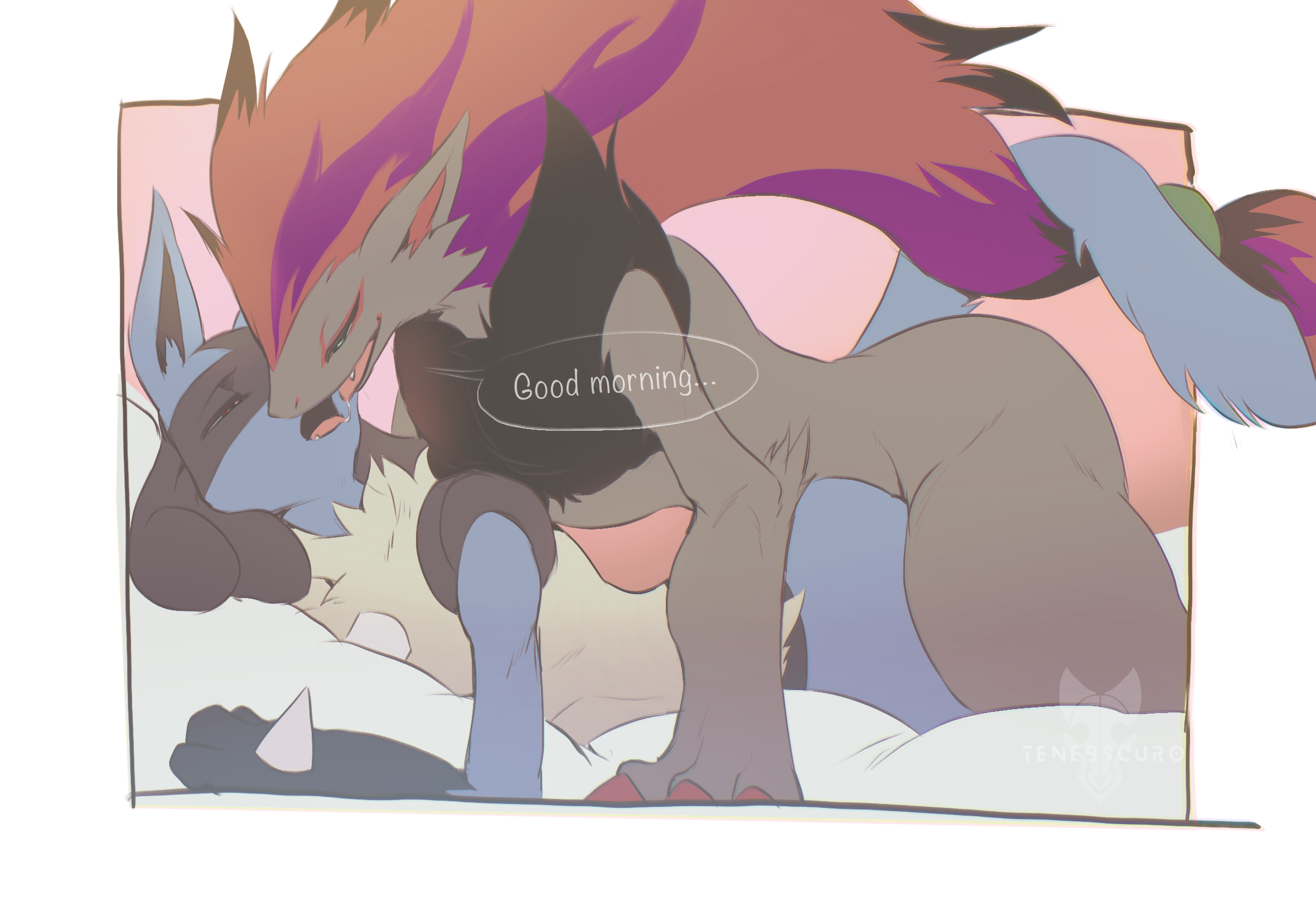lucario and zoroark (pokemon) drawn by tenebscuro | Danbooru