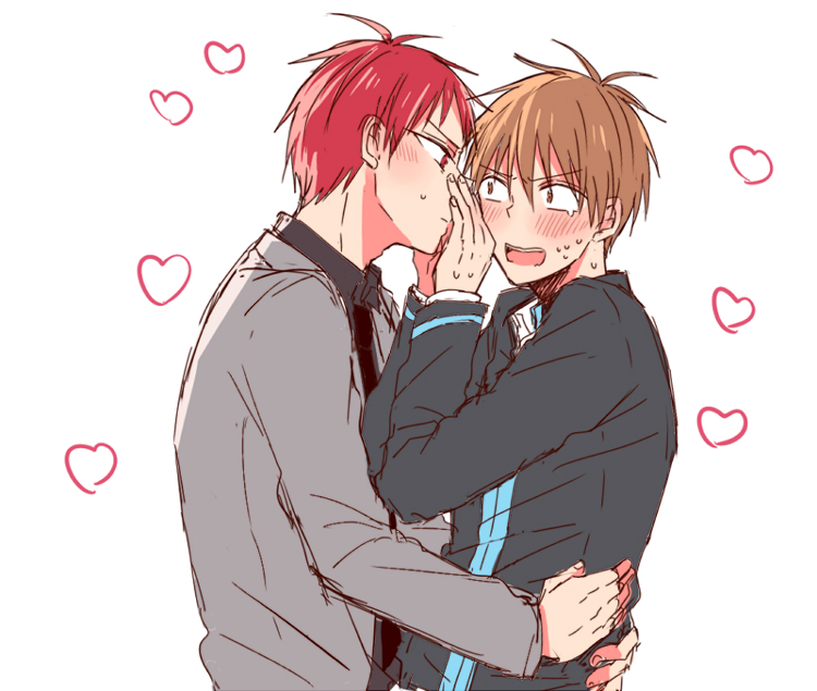 akashi seijuurou and furihata kouki (kuroko no basuke) drawn by aimura_(karamawaltz)