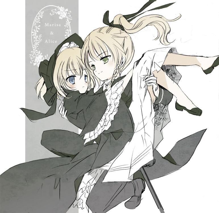 kirisame marisa and alice margatroid (touhou) drawn by cierra_(ra-bit)