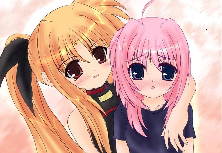 fate testarossa and caro ru lushe (lyrical nanoha and 1 more) drawn by shaian