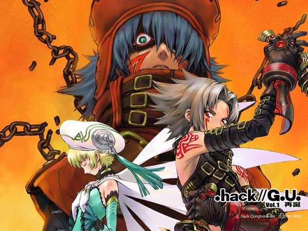 haseo, atoli, and azure kite (.hack// and 1 more) drawn by sadamoto_yoshiyuki