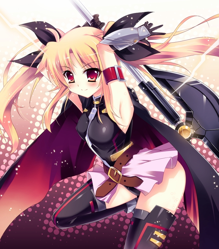 fate testarossa and bardiche (lyrical nanoha and 3 more) drawn by raiou