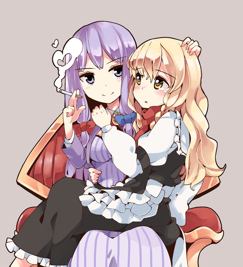 kirisame marisa, patchouli knowledge, mars, and taisa (touhou and 2 more) drawn by aoi_kujira