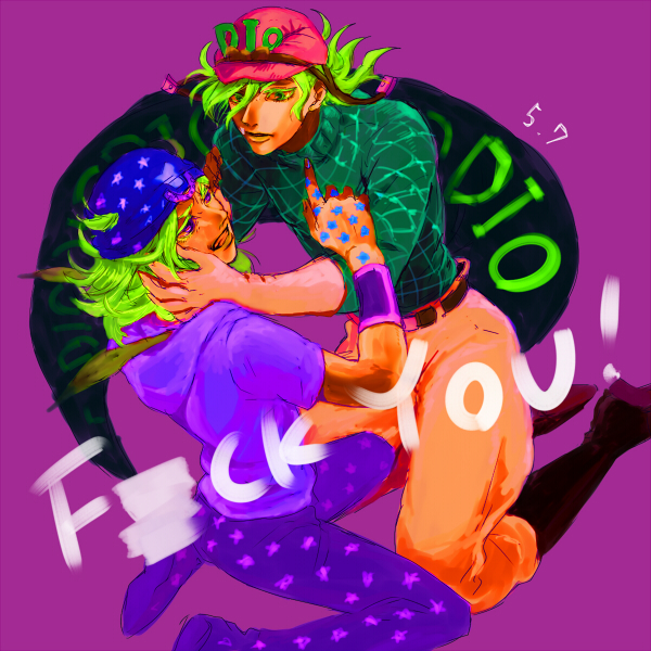 johnny joestar and diego brando (jojo no kimyou na bouken and 1 more) drawn by nezumi_sion