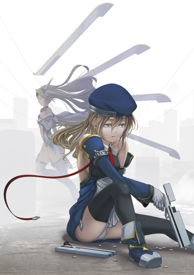 noel vermillion and mu-12 (blazblue) drawn by shiokonbu