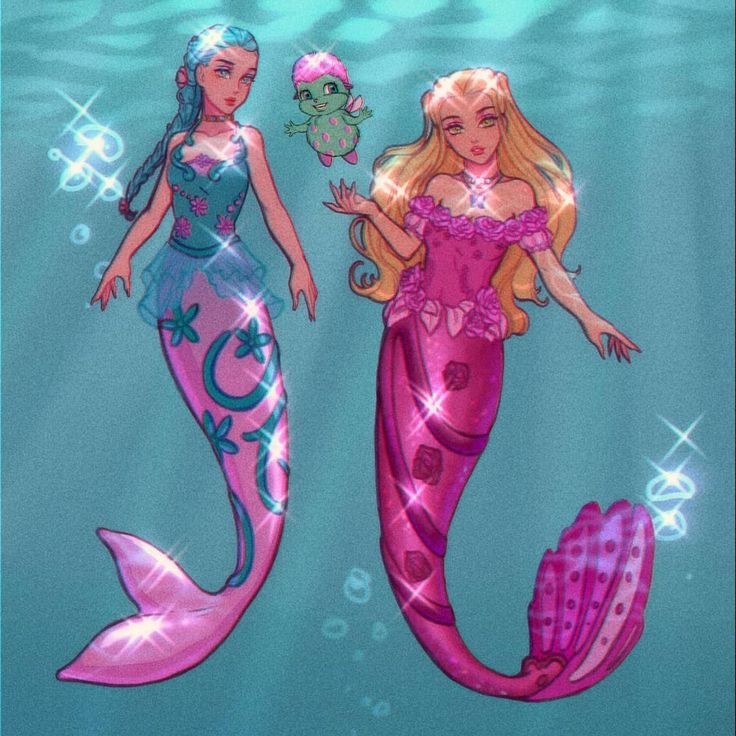 barbie, elina, nori, and bibble (barbie and 2 more) drawn by luverihu