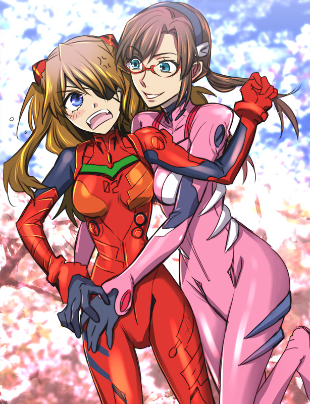 souryuu asuka langley and makinami mari illustrious (neon genesis evangelion and 2 more) drawn by kanou_ayumi