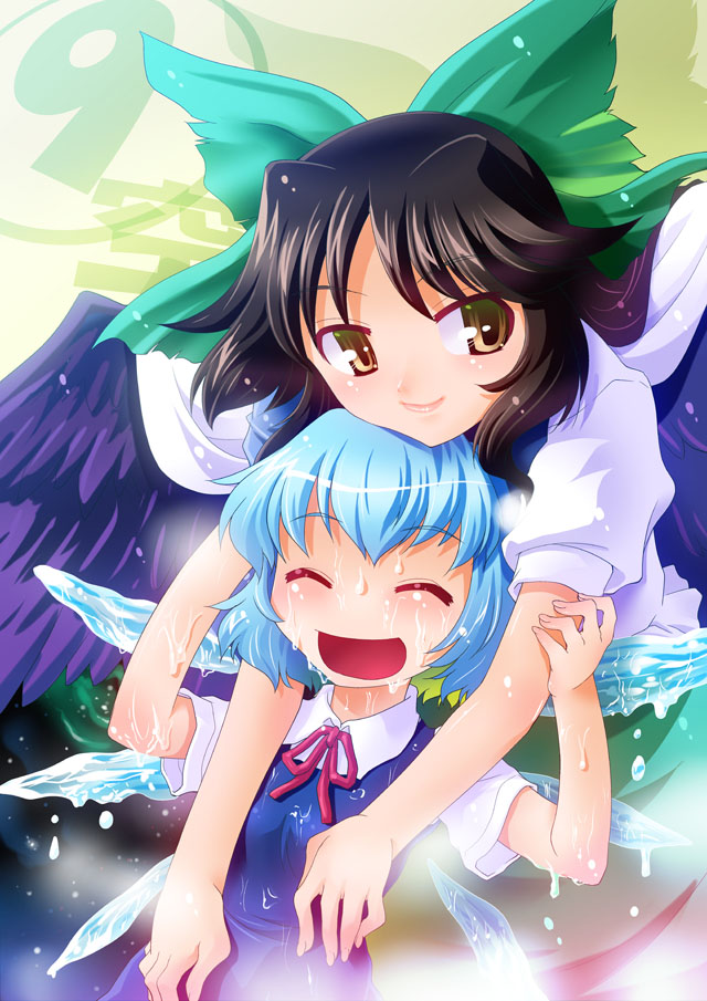 cirno and reiuji utsuho (touhou) drawn by mizuki_hitoshi