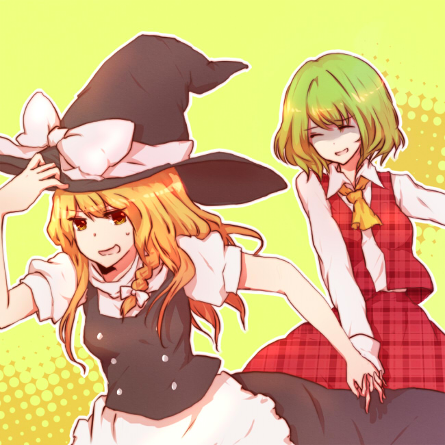 kirisame marisa and kazami yuuka (touhou) drawn by kurosujuu