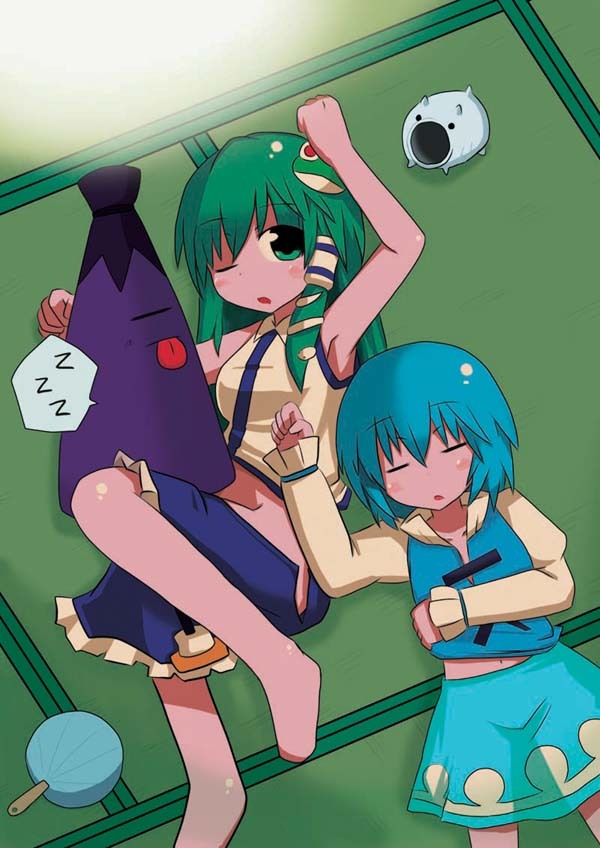 kochiya sanae and tatara kogasa (touhou) drawn by himegi