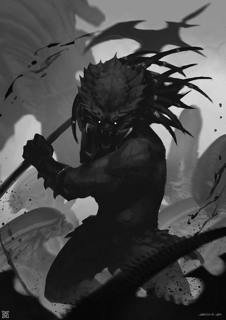 xenomorph and predator (predator and 1 more) drawn by xiaoguimist