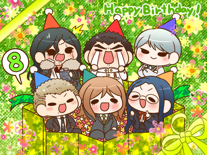 shirogane tsumugi, kuzuryu fuyuhiko, ishimaru kiyotaka, munakata kyousuke, mitarai ryota, and 1 more (danganronpa and 4 more) drawn by yumaru_(marumarumaru)
